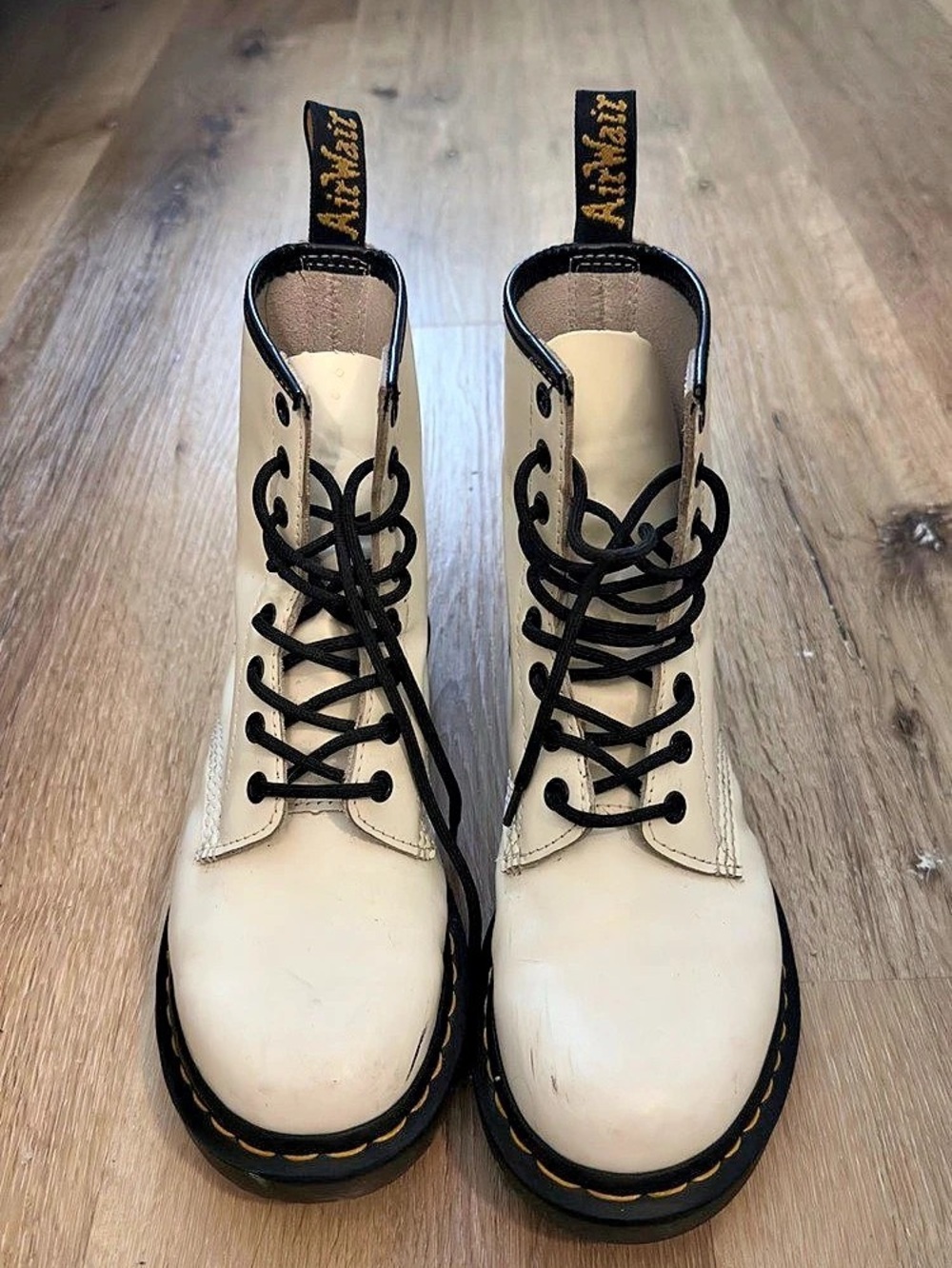 Dr. Martens 1460 Smooth Leather Lace-Up Boots Smooth Leather Combat Boots White